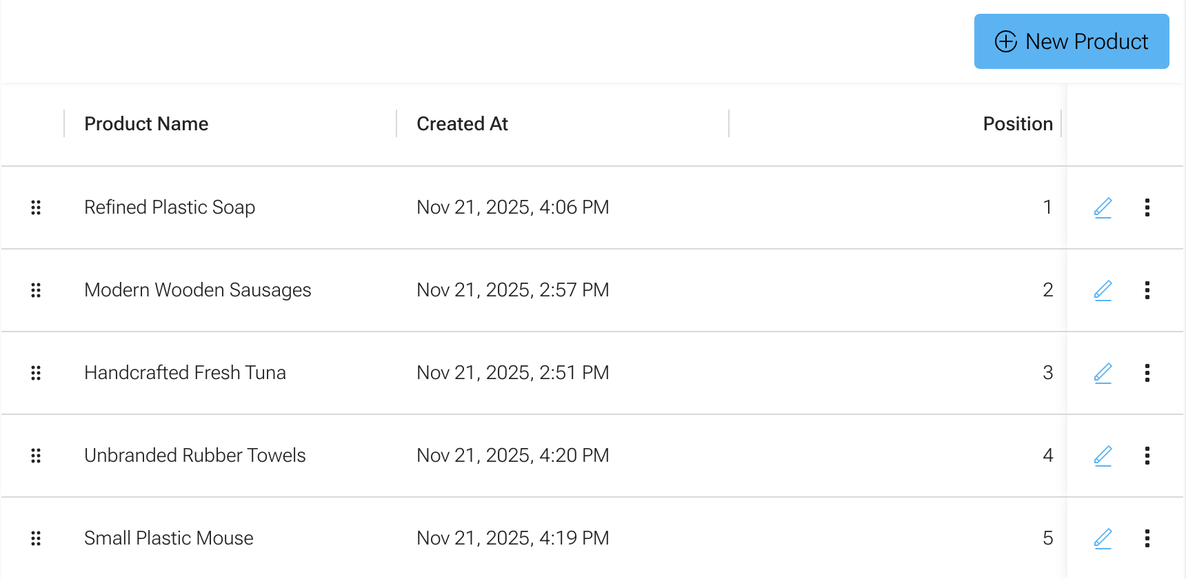 Grid with row reordering